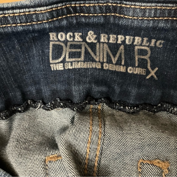 Rock & Republic Denim Rx Elastic Waist Denim Fever Legging Distressed - Picture 5 of 5